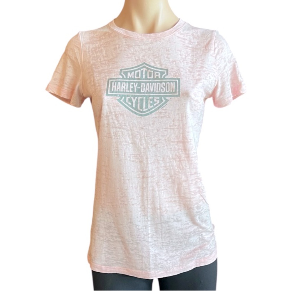 Harley-Davidson Light Pink Tee with Logo EUC